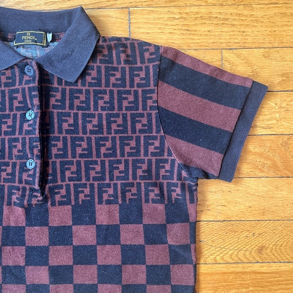 FENDI MARE Vintage 90s FF Zucca Polo - Picture 7 of 15